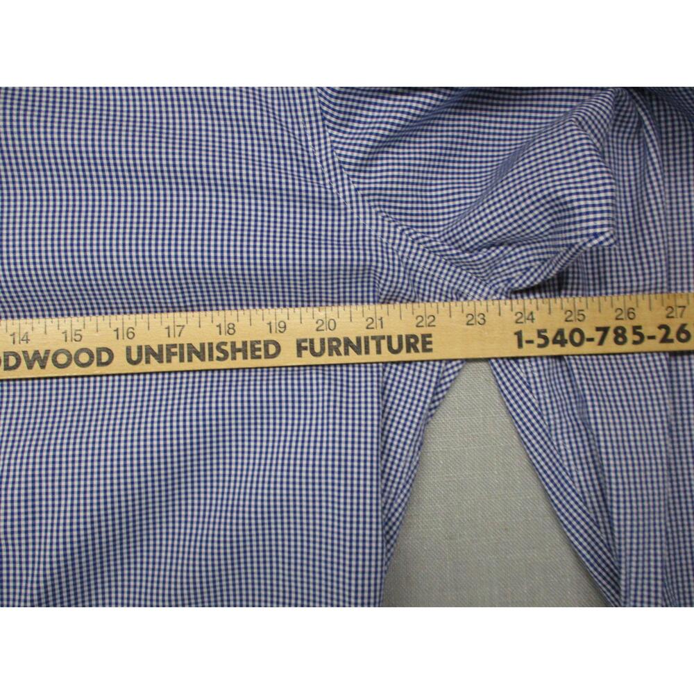 Lands End Blue Classic Checkered Workwear Oxford Shirt ButtonDown Size 16-1/2 35 - Picture 6 of 10